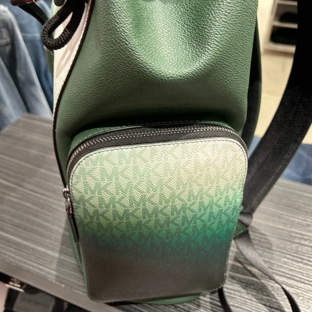 Men's Michael Kors dome Backpack cooper logo brown / green NWT - Picture 8 of 16